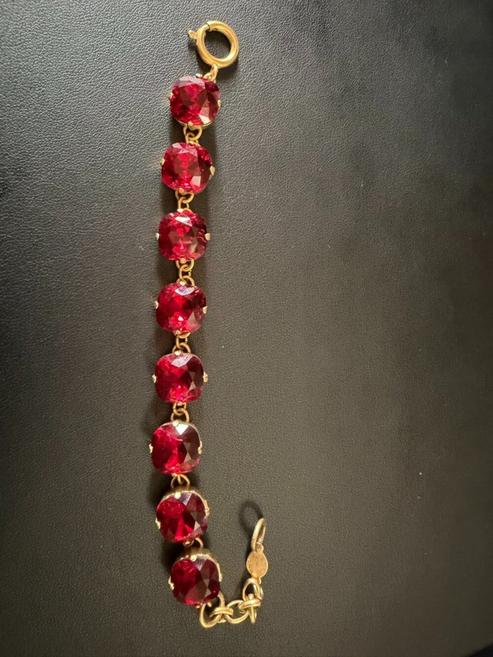 Catherine Popesco Red Crystal Gold Bracelet France